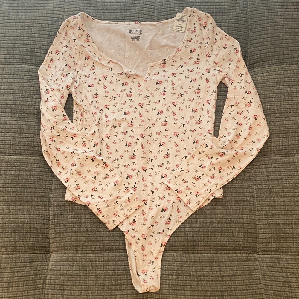 PINK Victoria's Secret Pink Floral Bodysuit